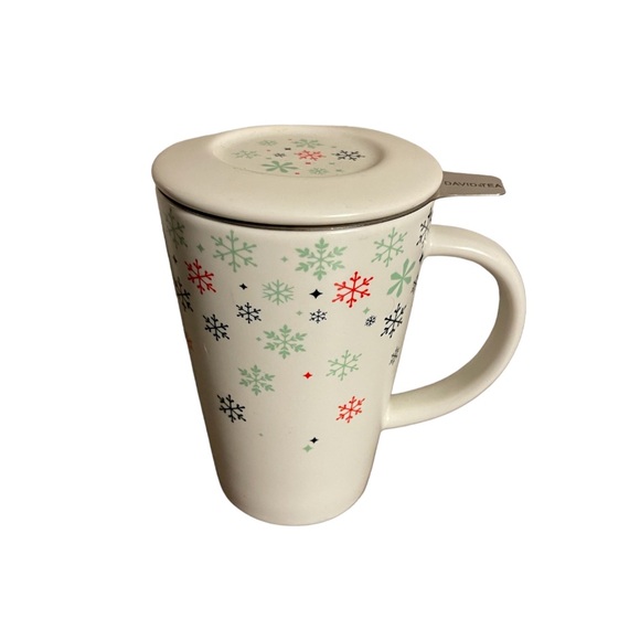 David’s Tea Snowflake Mug with Strainer and Lid - Picture 2 of 9